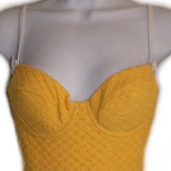 MODA International Yellow Textured 1 Piece Swimsuit - Sz 8B - NEW - Picture 10 of 10